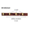 LED Pásek 12V teple bílý IP20 bílé pozadí 300lm 5m