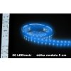 LED pásek 12V modrý IP65 bílé pozadí 120lm 5m