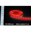 LED pásek 12V červený IP65 bílé pozadí 120lm 5m