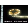 3849 led pasek 12v teple bily ip65 120led bile pozadi vodeodolny 600lm 5m
