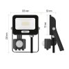 LED reflektor GLARO s pohybovým čidlem, 10 W, černý, IP54, 1000 lm, neutrální bílá