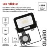 LED reflektor GLARO s pohybovým čidlem, 10 W, černý, IP54, 1000 lm, neutrální bílá