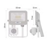 LED reflektor GLARO s pohybovým čidlem, 10 W, bílý, IP54, 1000 lm, neutrální bílá
