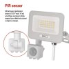 LED reflektor GLARO s pohybovým čidlem, 20 W, bílý, IP54, 2000 lm, neutrální bílá
