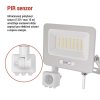 LED reflektor GLARO s pohybovým čidlem, 30 W, bílý, IP54, 3000 lm, neutrální bílá