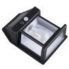 LED solární lucerna nástěnná, teplá bílá, 12x17cm, černá