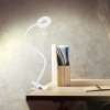 LED stmívatelná stolní lampička s klipem bílá, 300lm, nastavitelná teplota světla, USB