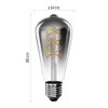 LED žárovka DECO SMOKED ST64 / E27 / 4,5 W (19 W) / 180 lm / flame