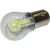 254675 zarovka led bay15d 12v bila 18x smd3030 skleneny kryt