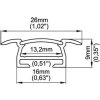 Profil pro moduly LED matná zapuštěné L: 1m hliník eloxované