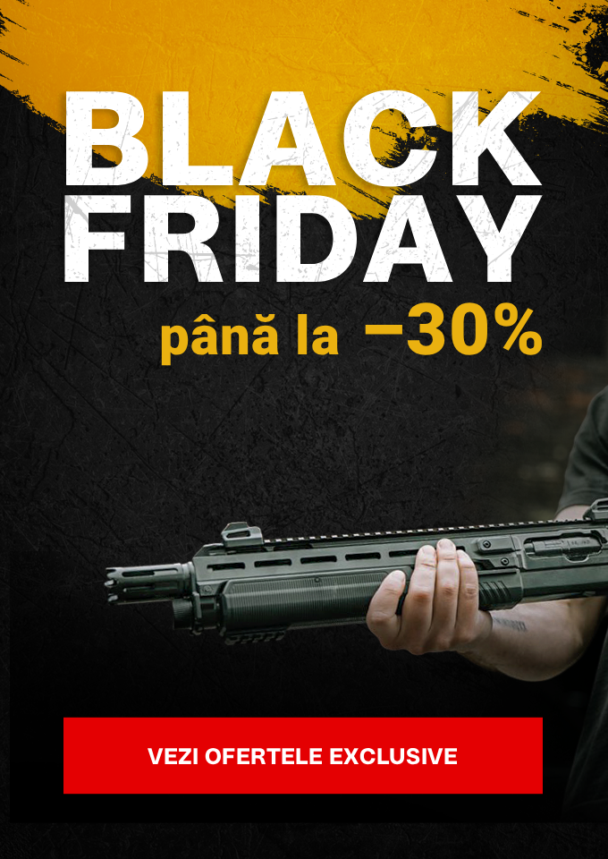 Black Friday – reduceri de până la 30% la puști cu aer comprimat, pistoale T4E și accesorii pentru arme