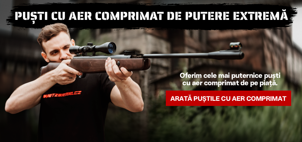 Puști cu aer comprimat fără limită de viteză la gura țevii, până la 100J, fără a fi necesar permis de armă