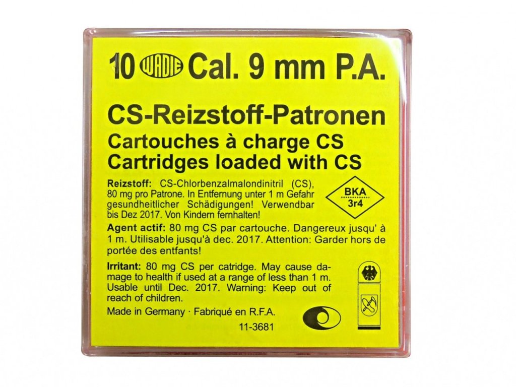Gas cartridges CS 9mm pistol Wadie 10pcs