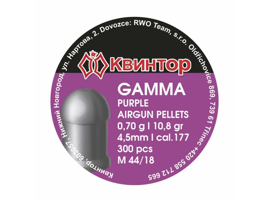 Diabolo Kvintor Gamma Purple cal.4,5mm 300ks