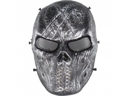 Maska Wosport Lron Blooded Skull black silver