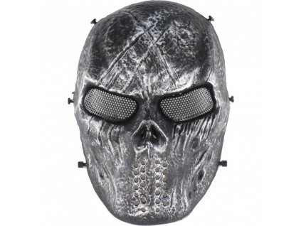 Maske Wosport Lron Blooded Skull schwarz silber