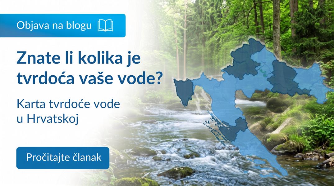Karta tvrdoće vode u Hrvatskoj. Znate li koliko je tvrda voda tamo gdje živite?