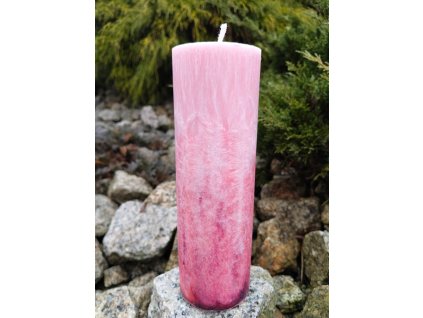 Palmová svíčka Sebeláska, výška 20 cm, průměr 6,5 cm, ručně vyráběná z palmového vosku s krystalickou strukturou, symbol sebelásky a vlastní jedinečnosti.