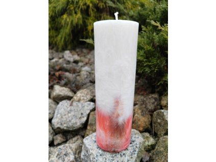 Palmová svíčka Klid, výška 20 cm, průměr 6,5 cm, ručně vyráběná z palmového vosku s krystalickou strukturou, podporující relaxaci, meditaci a hluboký vnitřní klid.