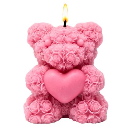 svíčka medvídek z růží