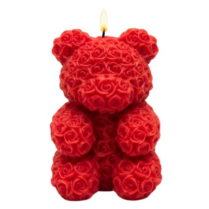 medvěd z růží svíčka