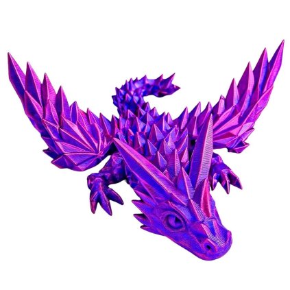3D krystalový drak s křídly dospělák