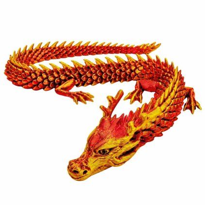mini čínský drak červenozlatá