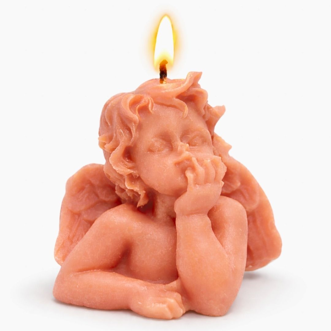 Vonná svíčka Anděl | 28 g | Svíčkománie3D | Zvolte si barvu: Růžová