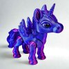 3D jednorožec fialovo modrý