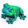 3D žába zeleno modrá
