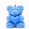 svíčka medvídek z růží modrý