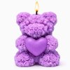 svíčka medvídek z růží fialový