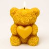 Medvěd z růžiček svíčka žlutá