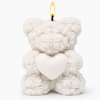 svíčka medvídek z růží bílý