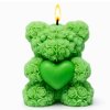 svíčka medvídek z růží zelený