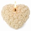 svíčka srdce s růžemi bílý