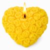 svíčka srdce s růžemi žlutá