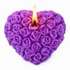 svíčka srdce s růžemi fialová