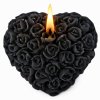 svíčka srdce s růžemi černá