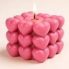 Svíčka se srdíčky růžová