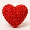 krajkové srdce svíčka červená