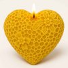 krajkové srdce svíčka žlutá