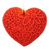 Krajkové srdce svíčka s knotem