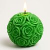 Pugét růží svíčka zelená