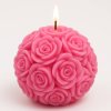 Pugét růží svíčka růžová