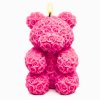 medvěd z růží svíčka růžový