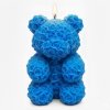 medvěd z růží svíčka modrý