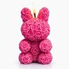 svíčka zajíc z růží růžový