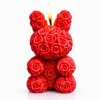 svíčka zajíc z růží červená