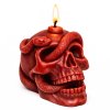 lebka s hadem svíčka červená